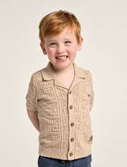 Boys Stitched Sweater Polo - Driftwood Bay