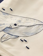 Boys Embroidered Whale Rashguard - Swim Shop