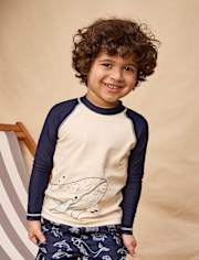 Maillot de bain anti-UV brodé baleine pour garçon - Boutique de natation