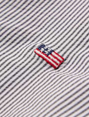 Boys Embroidered Flag Seersucker Swim Trunks - Swim Shop