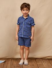 Boys Textured Pull On Shorts - Driftwood Bay
