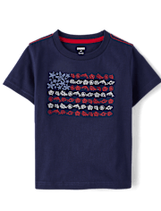 Boys Embroidered Sea Creature Flag Top - Nantucket Charm