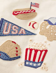 Boys Embroidered Americana Snacks Top - Nantucket Charm