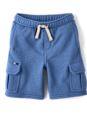 Kids French Terry Pull On Cargo Shorts - Nantucket Charm