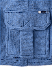 Kids French Terry Pull On Cargo Shorts - Nantucket Charm