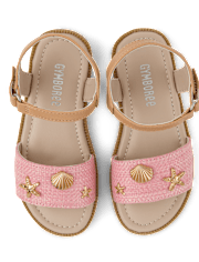 Girls Starfish Raffia Sandals - Driftwood Bay