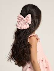 Girls Floral Ruffle Bow Hair Clip 2-Pack - Nantucket Charm