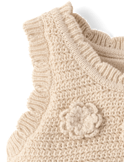 Girls Crochet Floral Scalloped Tank Top - Driftwood Bay