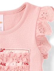 Girls Applique Embroidered Americana Top - Nantucket Charm