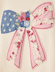 Girls Applique Embroidered Americana Top - Nantucket Charm