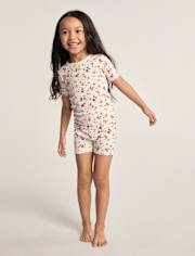 Girls Floral Snug Fit Pointelle Pajamas - Gymmies