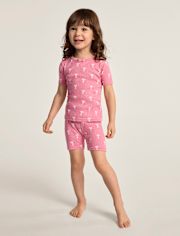 Girls Bow Snug Fit Pointelle Pajamas - Gymmies