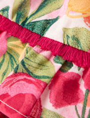 Baby Girls Floral Tassel Bow Shoulder Dress - Amalfi Coast