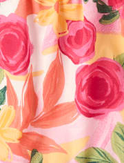 Baby Girls Floral Tassel Bow Shoulder Dress - Amalfi Coast