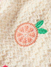 Baby Girls Crochet Applique Fruit Romper - Amalfi Coast