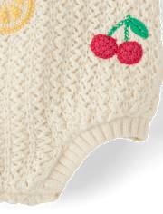 Baby Girls Crochet Applique Fruit Romper - Amalfi Coast