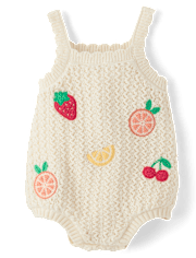 Baby Girls Crochet Applique Fruit Romper - Amalfi Coast