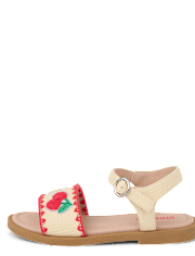 Girls Embroidered Fruit Sandals - Amalfi Coast
