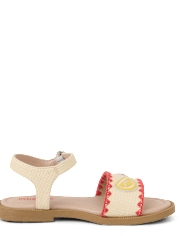 Girls Embroidered Fruit Sandals - Amalfi Coast