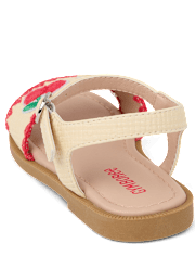Girls Embroidered Fruit Sandals - Amalfi Coast