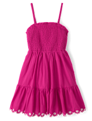 Womens Mommy And Me Embroidered Eyelet Tiered Dress - Amalfi Coast