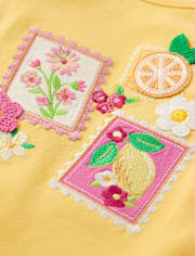 Girls Embroidered Flutter Top - Amalfi Coast