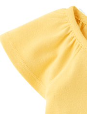 Girls Embroidered Flutter Top - Amalfi Coast