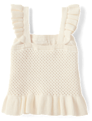Girls Crochet Applique Fruit Peplum Tank Top - Amalfi Coast