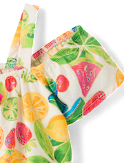 Girls Fruit Tassel Cold Shoulder Top - Amalfi Coast