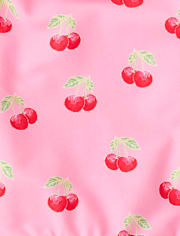 Girls Cherry Bow Ruffle One Piece Swimsuit - Swim Shop