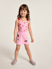 Girls Crochet Fruit Terry Faux Wrap Skort - Swim Shop