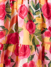 Girls Floral Tassel One Shoulder Dress - Amalfi Coast