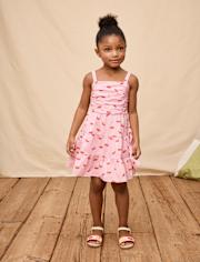 Girls Cherry Tiered Dress - Amalfi Coast