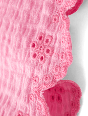 Girls Embroidered Eyelet Gauze Pull On Shorts - Amalfi Coast