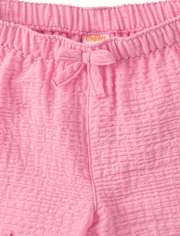 Girls Embroidered Eyelet Gauze Pull On Shorts - Amalfi Coast