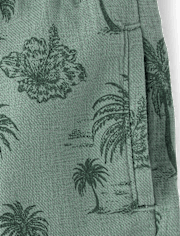 Boys Tropical Linen-Blend Pull On Shorts - Amalfi Coast