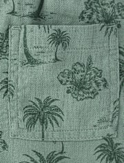 Boys Tropical Linen-Blend Pull On Shorts - Amalfi Coast
