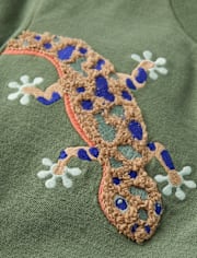 Boys Chenille Embroidered Lizard Top - Amalfi Coast