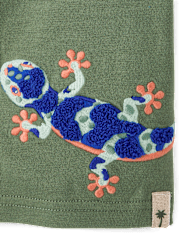 Boys Chenille Embroidered Lizard Top - Amalfi Coast