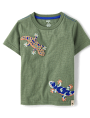 Boys Chenille Embroidered Lizard Top - Amalfi Coast