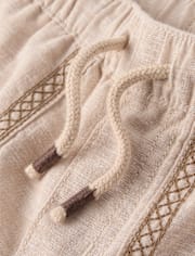 Boys Stitched Linen-Blend Pull On Shorts - Amalfi Coast