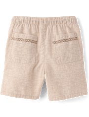 Boys Stitched Linen-Blend Pull On Shorts - Amalfi Coast