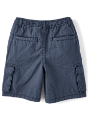 Boys Garment Dyed Ripstop Pull On Cargo Shorts - Driftwood Bay