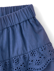 Girls Embroidered Eyelet Tiered Skort - Driftwood Bay