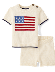 Baby Crochet Flag 2-Piece Outfit Set - Nantucket Charm