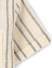 Boys Striped Textured Button Up Shirt - Driftwood Bay