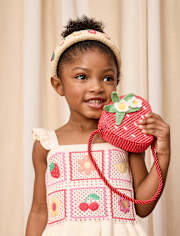 Girls Raffia Strawberry Bag - Amalfi Coast