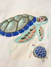 Boys Embroidered Turtle Top - Amalfi Coast