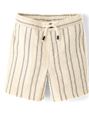Boys Striped Textured Pull On Shorts - Driftwood Bay