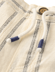 Boys Striped Textured Pull On Shorts - Driftwood Bay